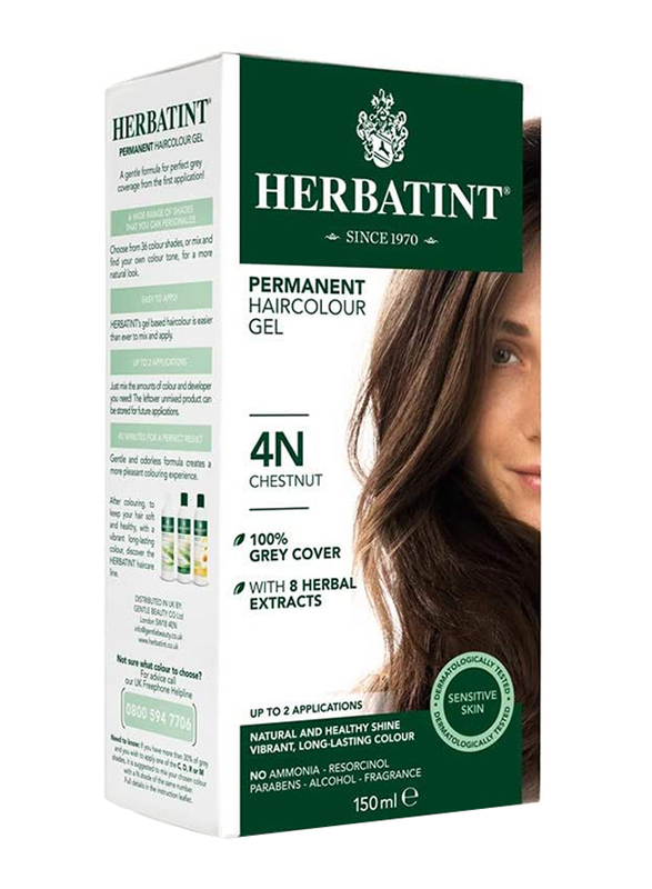 Herbatint Hair Colour Gel, 150ml, 4N Chestnut