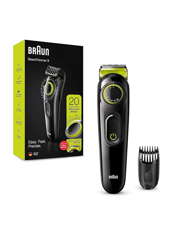 

Braun Beard Trimmer and Hair Clipper for Men, BT3221, Black/Yellow