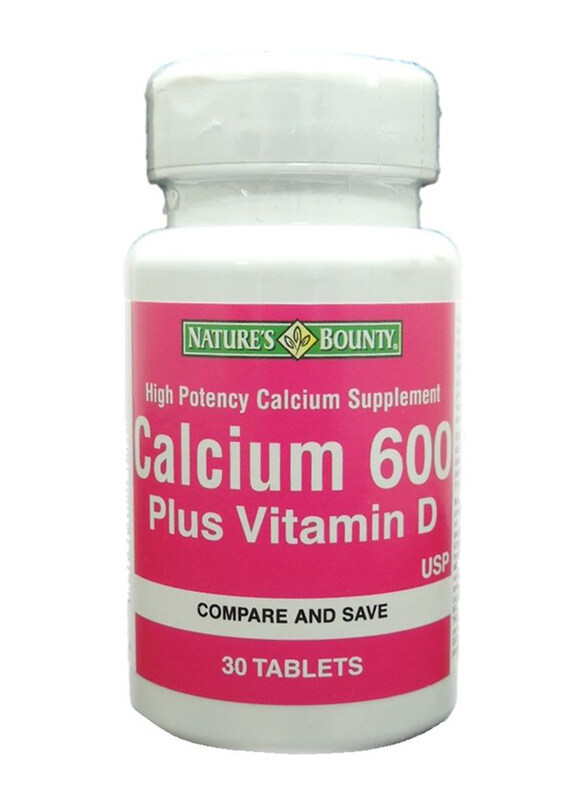 

Nature's Bounty Calcium 600 Plus Vitamin D Supplement, 30 Tablets