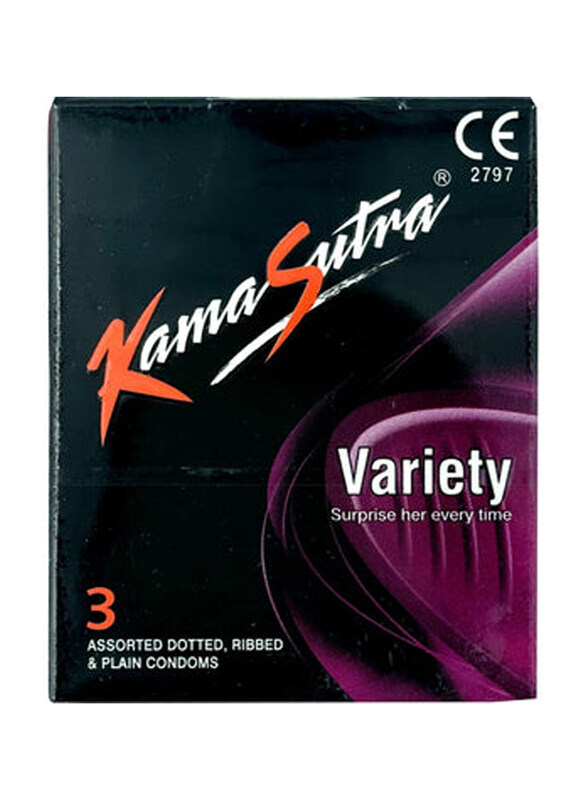 

Kamasutra Variety Condoms, 3 Piece