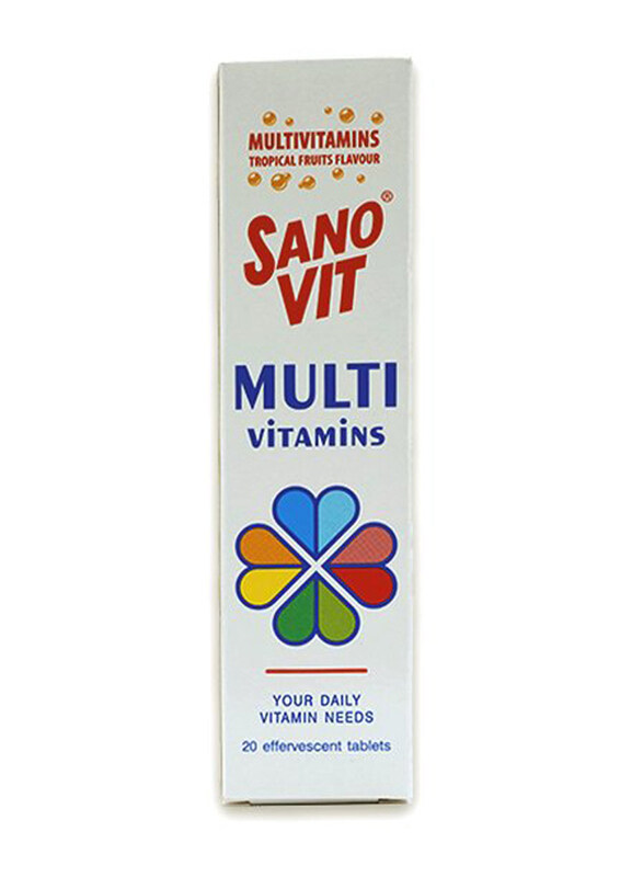 

Sanovit Multivitamins Effervescent with Tropical Fruits Flavour, 20 Tablets