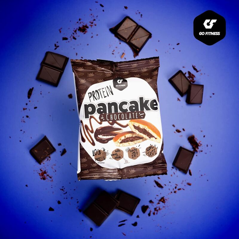 Go Fitness 12 Protein Pancakes - High Protein Snack, Freshly Baked & Extremely Delicious - Protein Bar Alternative with 10 g Protein Per Pancake (Chocolate)