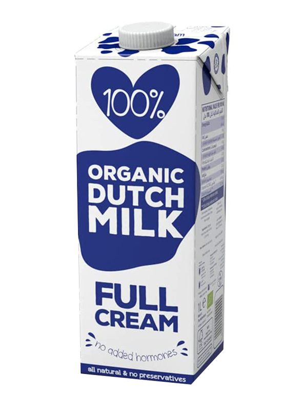 100% Organic Dutch Full Cream Milk, 1 Liter