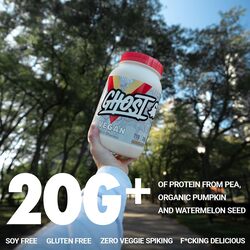 GHOST Vegan Protein Powder Banana Pancake Batter - 2 lb, 20g of Protein - Plant-Based Pea and Organic Pumpkin Protein-Post Workout and Nutrition Shakes, Smoothies, Baking, Soy, Lactose and Gluten Free
