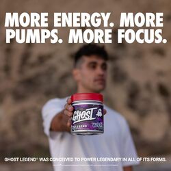GHOST Legend Pre Workout Energy Powder, Welch's Grape - 25 Servings - Caffeine, L-Citrulline, & Beta Alanine Blend for Energy Focus & Pumps - Free of Soy, Sugar & Gluten, Vegan