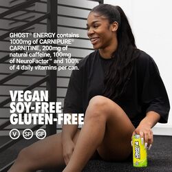 GHOST ENERGY Sugar-Free Energy Drink - 12-Pack, Citrus, 16oz Cans - Energy & Focus & No Artificial Colors - 200mg of Natural Caffeine, L-Carnitine & Taurine - Soy & Gluten-Free, Vegan