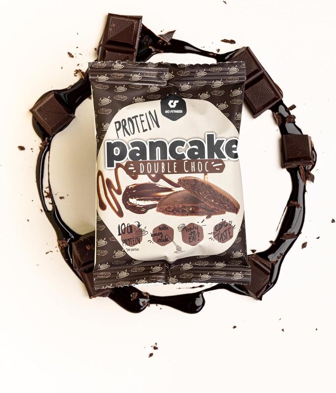 Go Fitness 12 Protein Pancakes - High Protein Snack, Freshly Baked & Extremely Delicious - Protein Bar Alternative with 10 g Protein Per Pancake (Double Chocolate)