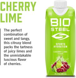 BioSteel Sports Drink, Sugar-Free with Essential Electrolytes, Cherry Lime, 500ml, 12-Pack
