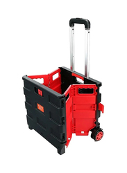 Shopping Trolley Storage Boot Cart Box, 32 x 37 x 7 cm, Black/Red