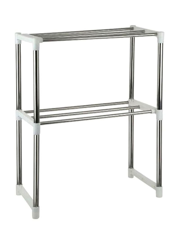 Microwave Multifunctional Stand, Silver/White