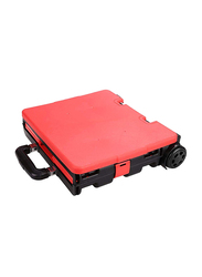 Folding Two-Wheeled Rolling Luggage Shopping Bag, Red/Black