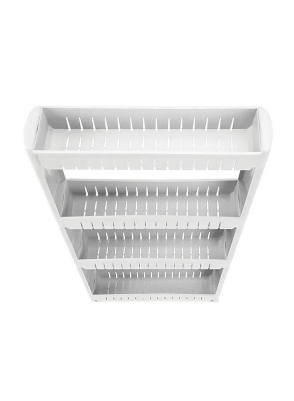 Pantry Rack with 4 Large Storage Baskets, White