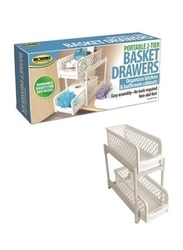 Portable 2-Tier Basket Drawer, White