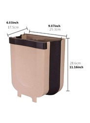 Kitchen Hanging Cabinet Door Trash Bin, Beige/Black