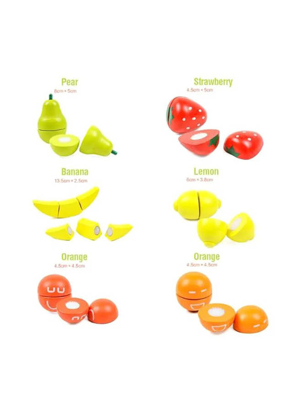 Lucky Cutting Fruits & Vegetables Wooden Kitchen Toy, Ages 3+