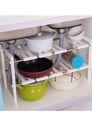 Under Sink 2-Tier Storage Organizer, Off White