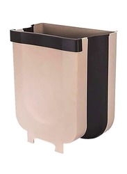 Kitchen Hanging Cabinet Door Trash Bin, Beige/Black