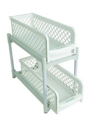 Portable Basket, White/Light Blue