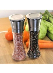 Manual Seasoning Salt and Pepper Grinder Set, 2-Piece, Clear/Silver