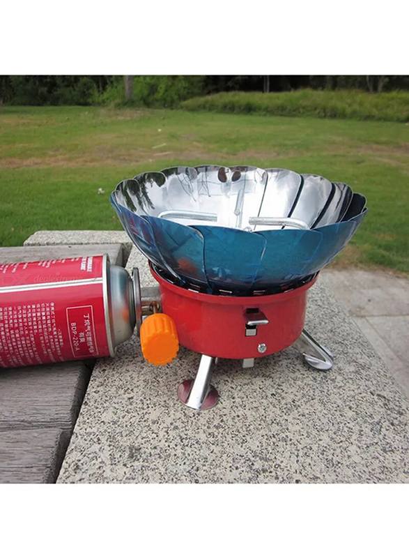 Aotu Windproof 1-Burner Camping Stove, Red/Blue