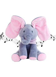 Mumoo Bear Plush Stuffed Elephant, Grey/Pink