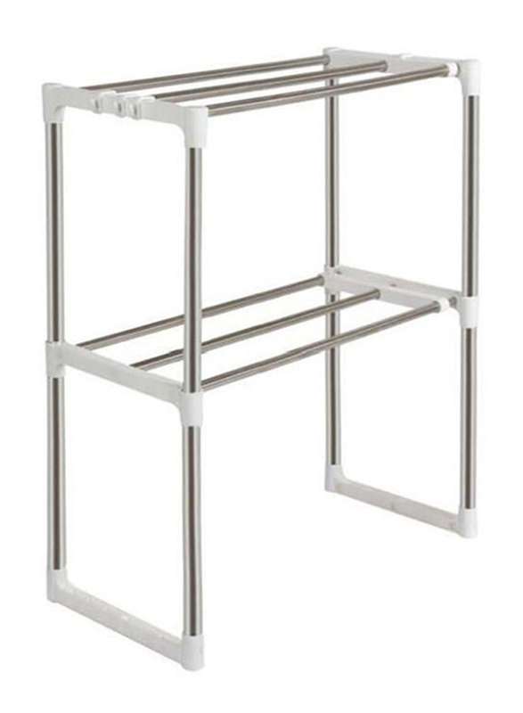 Adjustable Microwave Kitchen Shelf Rack, Silver