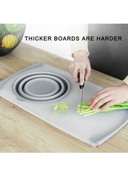 Multifunction Chopping Board with Drain Basket, Grey