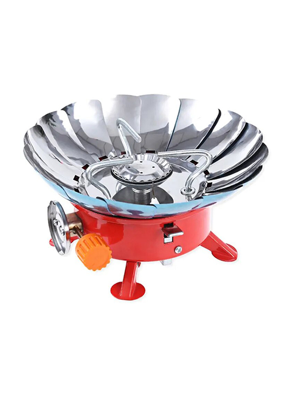 Aotu Windproof 1-Burner Camping Stove, Red/Blue