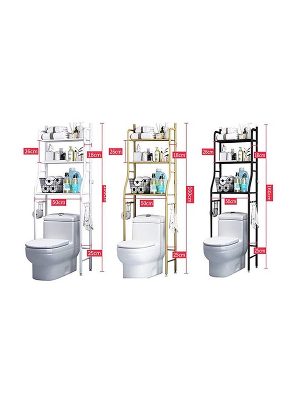 3-Tier Toilet Storage Rack, White