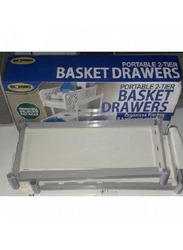 Portable 2-Tier Basket Drawer, White