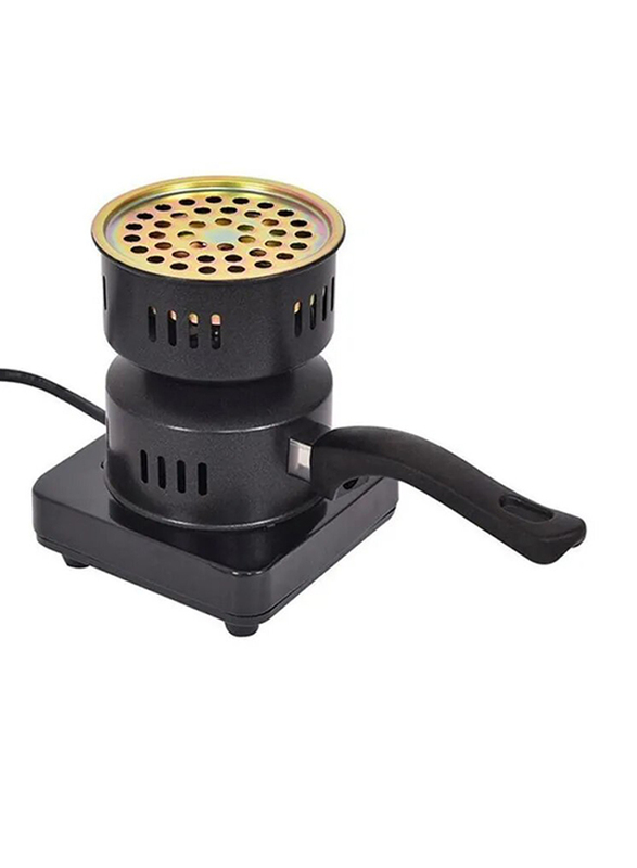 Hot Plate Electric Charcoal Heater, Black/Gold