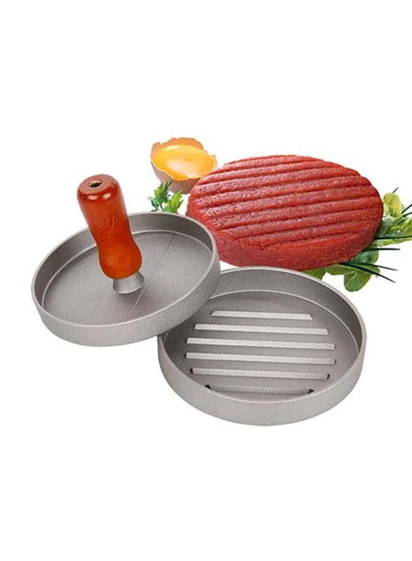 Liying Single Burger Press, Silver/Brown