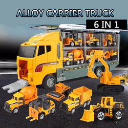 6-in-1 Alloy Die-Cast Construction Truck Vehicle, Ages 3+