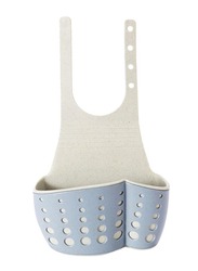 Anself Kitchen Sink Drain Basket and Holder, Blue/White