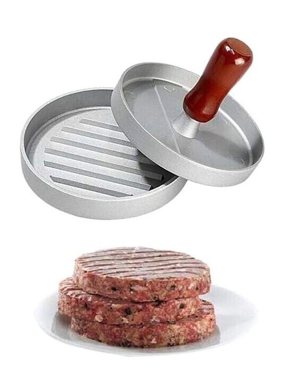 12cm Burger Press Hamburger Patties Maker, 656W, Silver/Brown