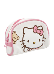 Hello Kitty Denim Zip Closure Mommy & Me D-Cut Coin Purse for Girls, White, Model No. 292613