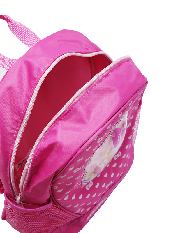 Hello Kitty Petite Heart Texture Backpack School Bag for Girls, Pink, Model No. 529818