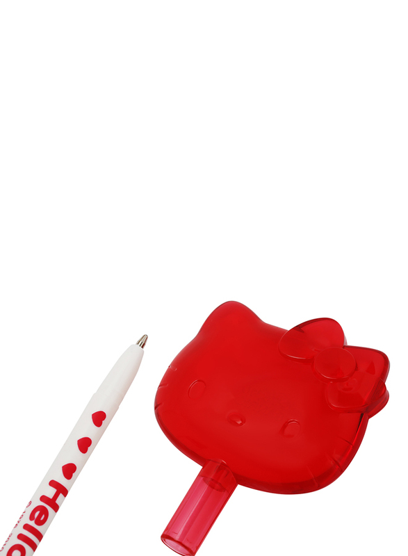 Hello Kitty Ballpoint Pen with Big Face Cap, Red/White, Model No. 903591