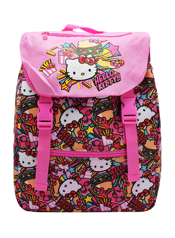 Hello Kitty Printed Buckle Closure Backpack School Bag for Girls, Pink, Model No. 12149