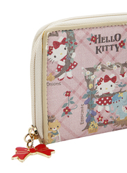 Hello Kitty Fabric Zip Closure Wallet for Girls, Pink, Model No. 260509
