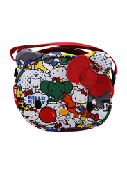 Hello Kitty Polyester Zip Closure Printed Multilogo Shoulder Travel Accessories Bag for Girls, Red, Model No. 568368