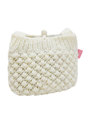 Hello Kitty Wool Mascot Soft Woven Shoulder Bag for Girls, White, Model No. 28860
