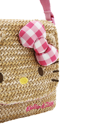 Hello Kitty Basket KT Soft Woven Shoulder Bag for Girls, Beige, Model No. 699900