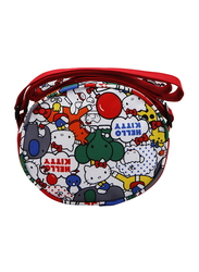 Hello Kitty Polyester Zip Closure Printed Multilogo Shoulder Travel Accessories Bag for Girls, Red, Model No. 568368