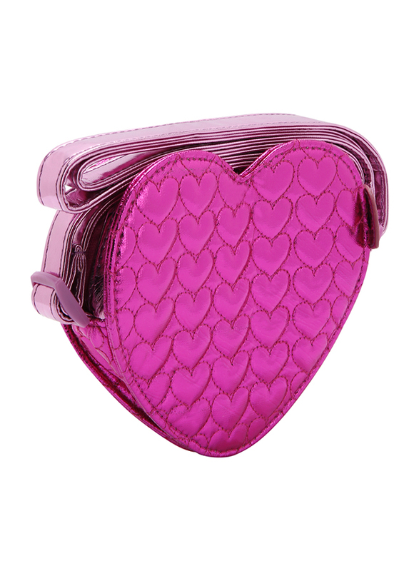 Hello Kitty Polyester Heart Shape Zip Closure Shoulder Travel Accessories Bag for Girls, Pink, Model No. 988456