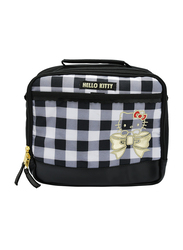 Hello Kitty Checks Pattern Insulated Lunch Bag for Girls, Black, Model No. 372200