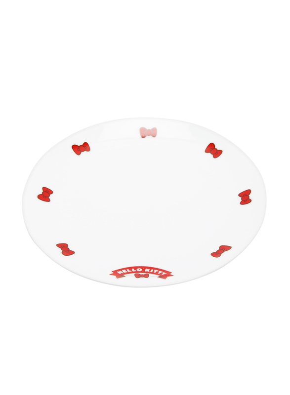 Hello Kitty Large Red Ribbon Design Dinner Plate, White, Model No. 165794
