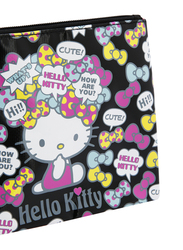 Hello Kitty Printed Zip Closure Flat Travel Pouch for Girls, Black, Model No. 368385