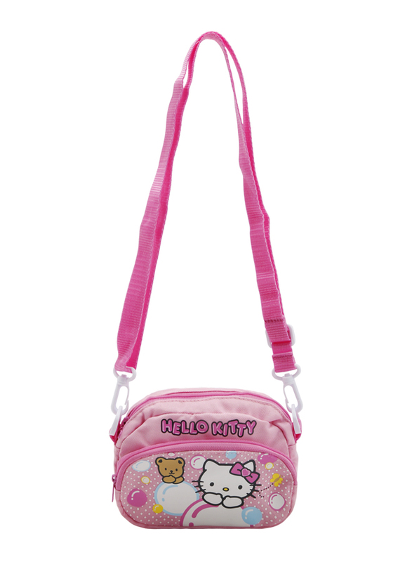 Hello Kitty Polyester Bubbles Mini Shoulder Travel Bag for Girls, Pink, Model No. 579858