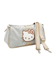 Hello Kitty Polyester Printed Shoulder Travel Accessories Bag for Girls, Grey, Model No. 171328